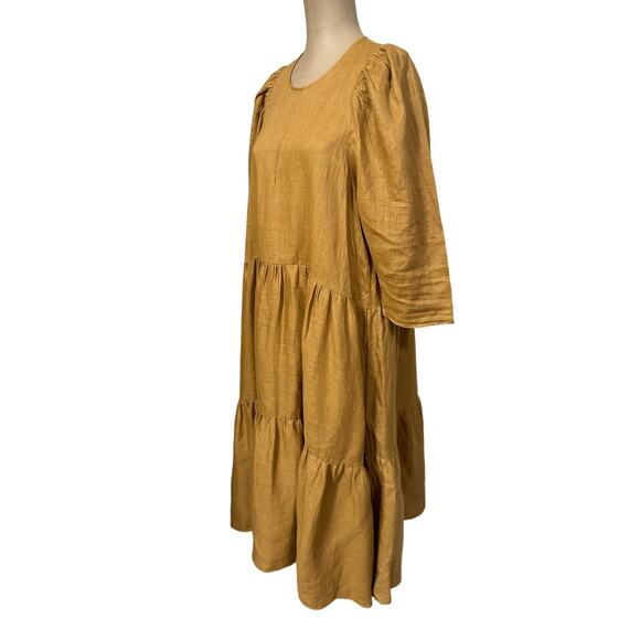 Fabiana Pigna Linen Tiered Midi Dress - Picture 6 of 14